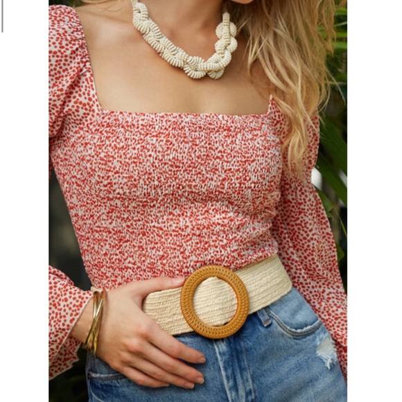 LINEA PELLE STRAW STRETCH BELT NWT SIZE M/L - Picture 3 of 6